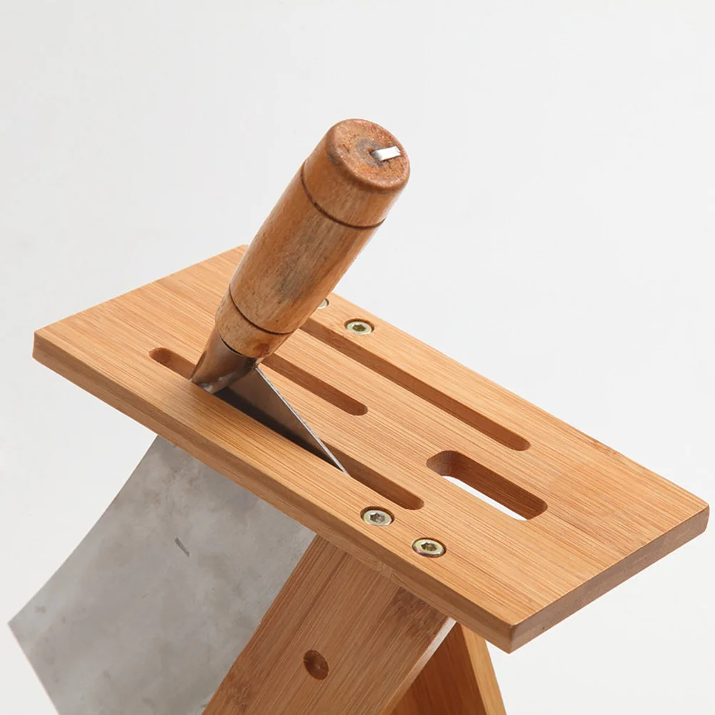 

Kitchen Knife Rack Bamboo Block Z-Shape Ventilated Holder Storage Organizer for Wide Knives Cleavers Scissors Bamboo Rack