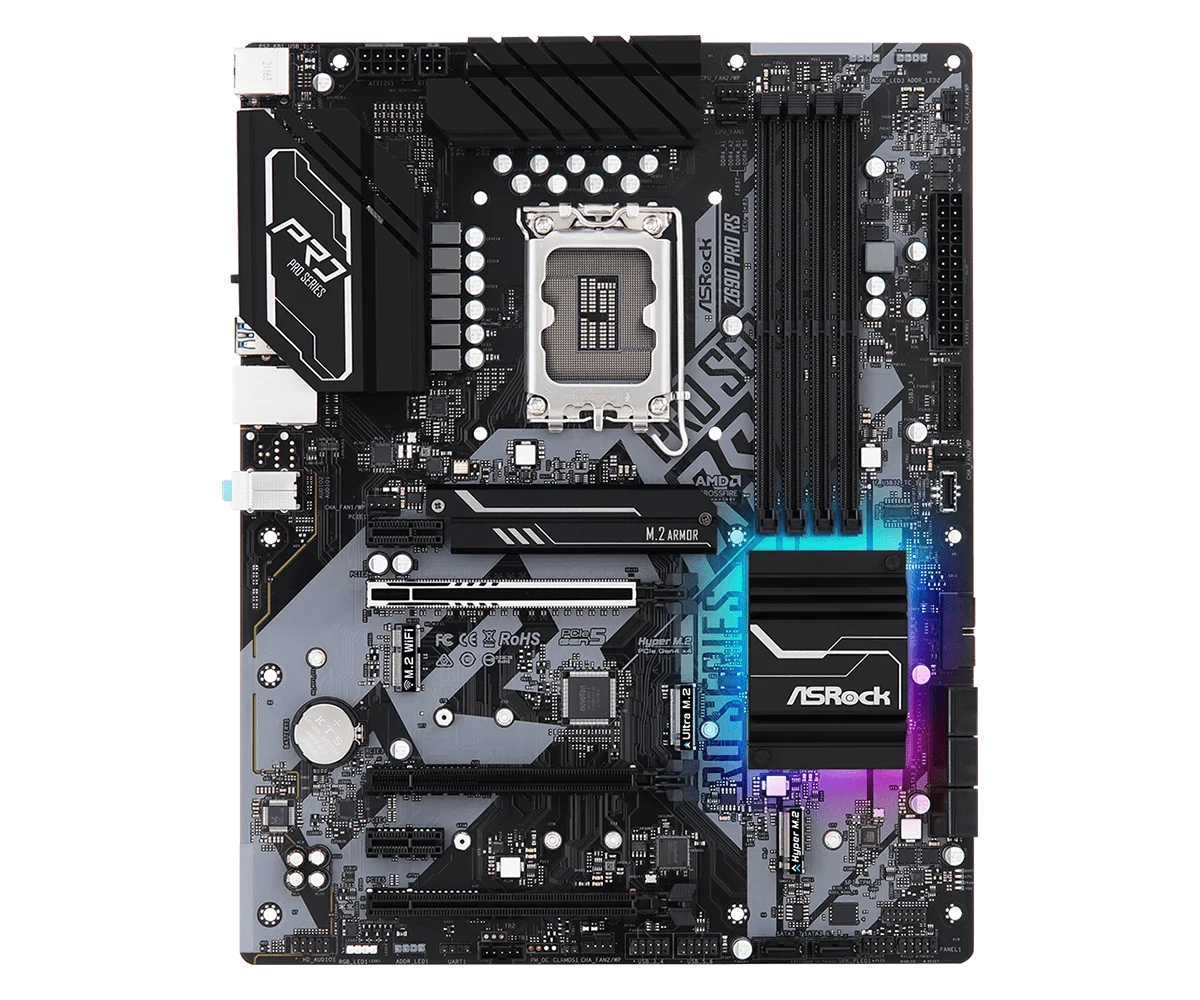 اللوحة الأم ASRock Z690 Z690 Pro RS اللوحة LGA1700 DDR4 128GB NVMe SSD دعم i5-14600 14900F 13400 12700 14790 وحدة المعالجة المركزية ATX