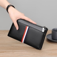 Leather Wallets Long Design Causal Purses Male Zipper Wallet Coin Card Holders Slim Money Bag High Capacity Credit Case bags