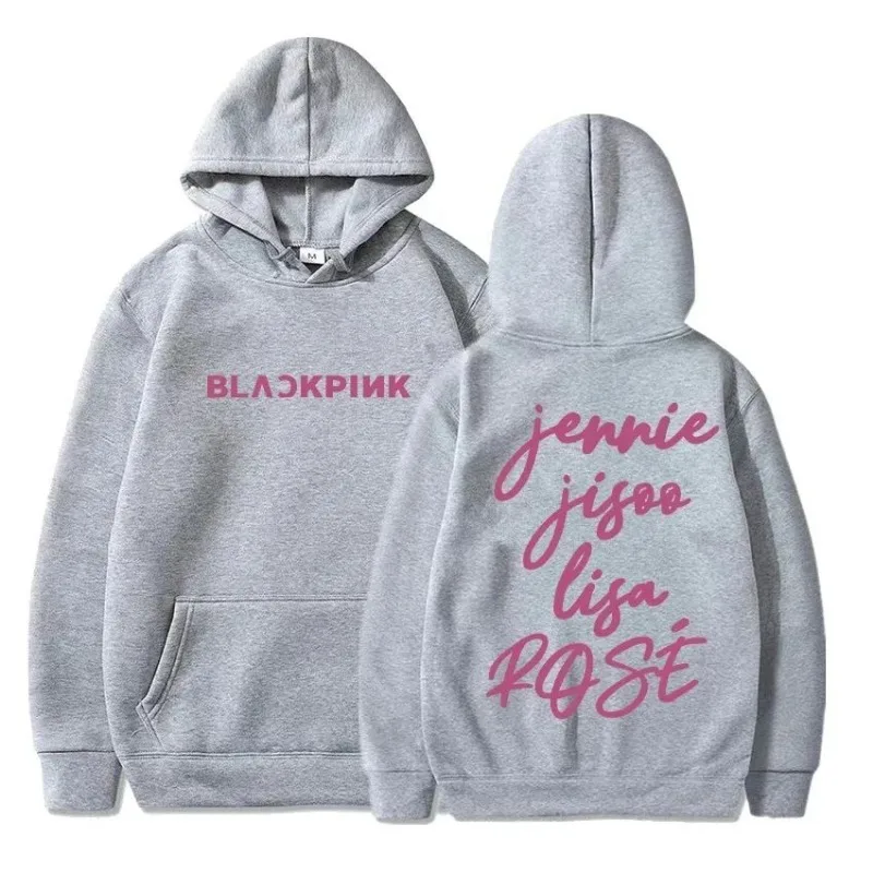 New Black pink Print Pullover Hoodies Women\'s Hoodie Autumn Winter Men Streetwear Sweatshirt Unisex Hooded Sweatshirts Tops