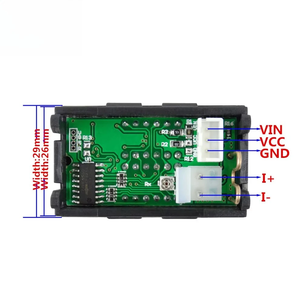 Simple Version 4 Bit DC 0-33V/3A Dual LED Display 0.28 Digital Ammeter Voltmeter Voltage Current Meter