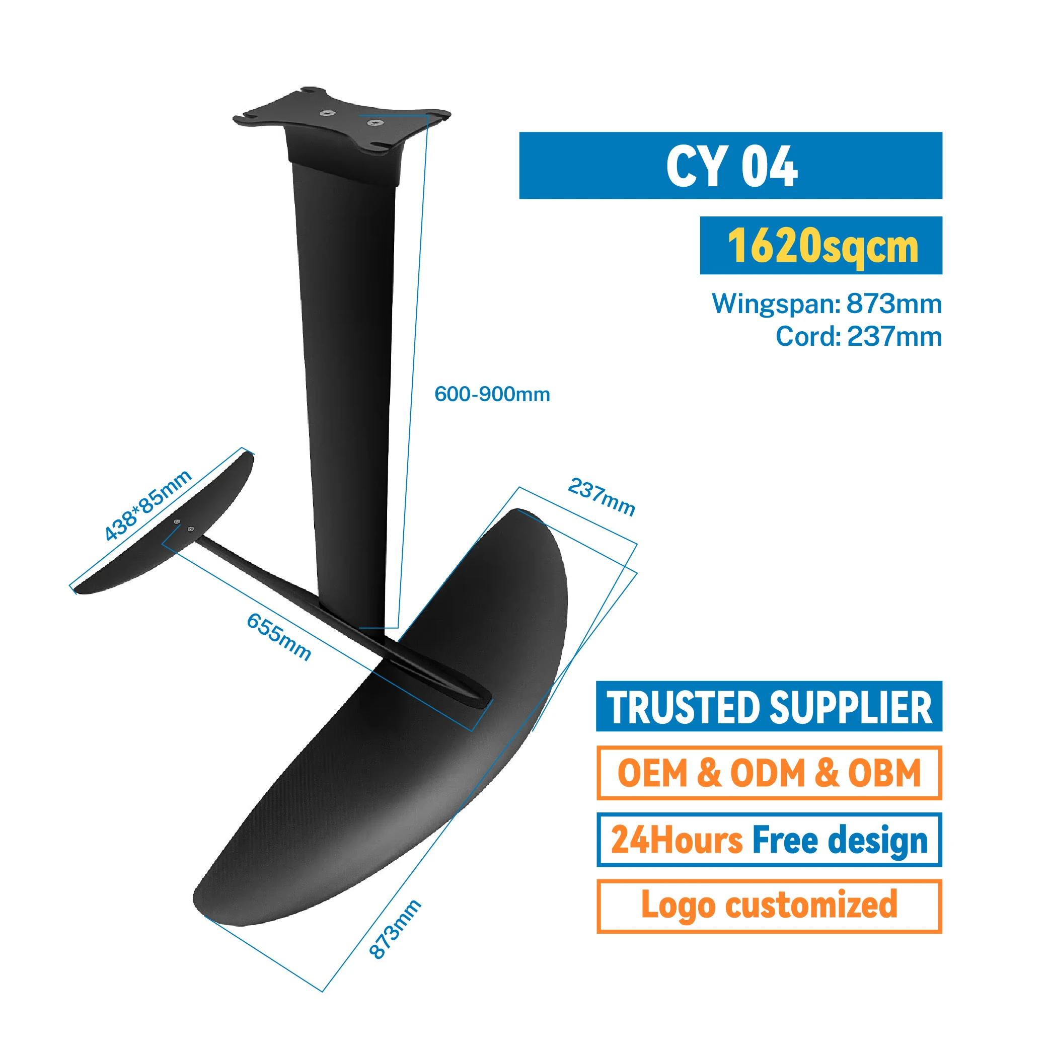 Unisex GY04 Hydrofoil Kitesurfing Kit 1620sqcm Fast Foil Carbon Wings High Quality Water Sport Accessory Carbon Accessory