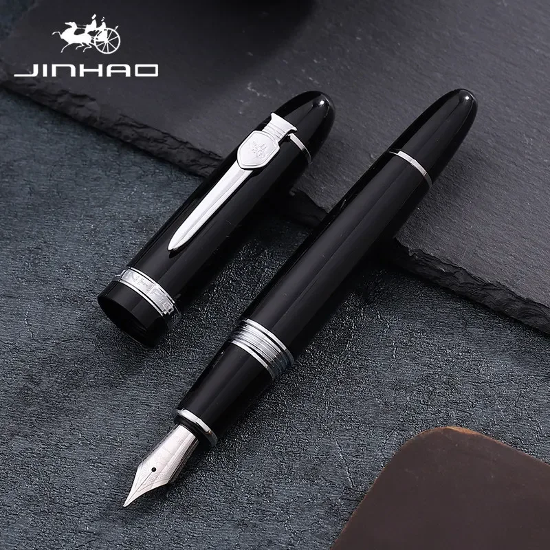 

New Jinhao 159 Luxury Red and Gold Clip 0.5mm Iridium Nib Metal Fountain Pen High Quality Big Body Ink Pens Office Stationery