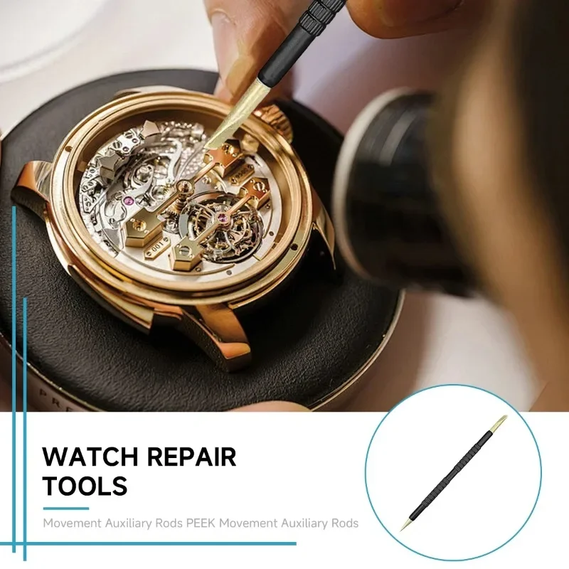 Peek Stick with Auxiliary Movement Core Clamp Watch Dial Cleaning Pen Watchmaker Watch Repair Tool Double-Ended Color Assist Rod