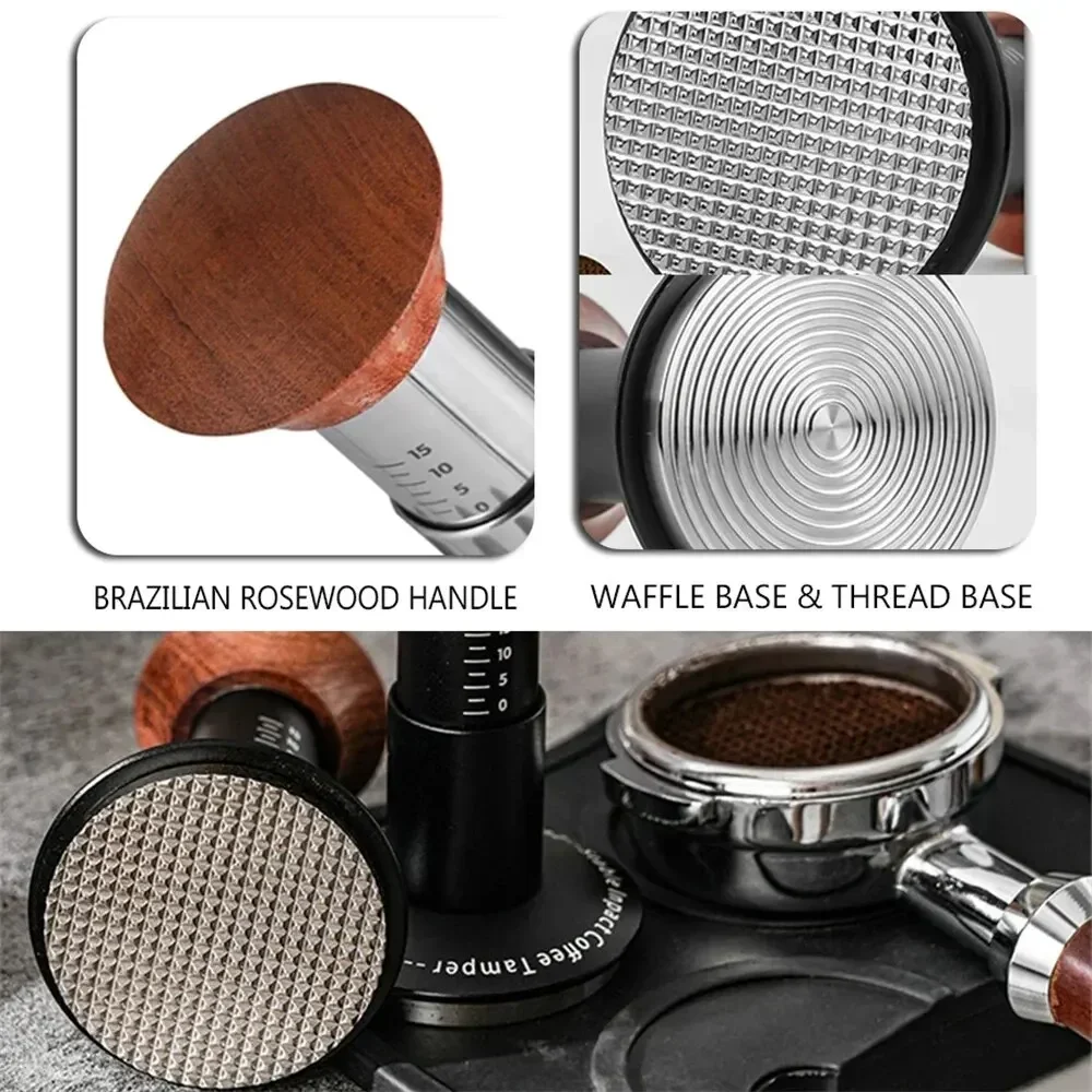 Powder Press Dual Sided Tamper With Graduated Spring Design Metal Materials For Powerful Tamping Exquisite Craftsmanship 51mm