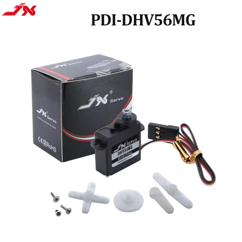 JX PDI-DHV56MG 1.2 กก.แรงบิด Coreless มอเตอร์ HV เกียร์โลหะ 5.6g DC4.8 ~ 7.4V Servo สําหรับ RC FIXED-Wing เครื่องบินรถแขนหุ่นยนต์