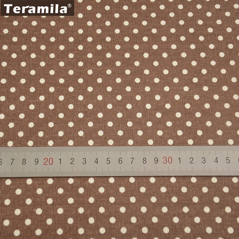 TERAMILA Polka Dots Design Cotton Linen Fabric by Yard, for Sewing Tablecloth Cover Pillow Bag Cushion Home Decora, Heart Shape