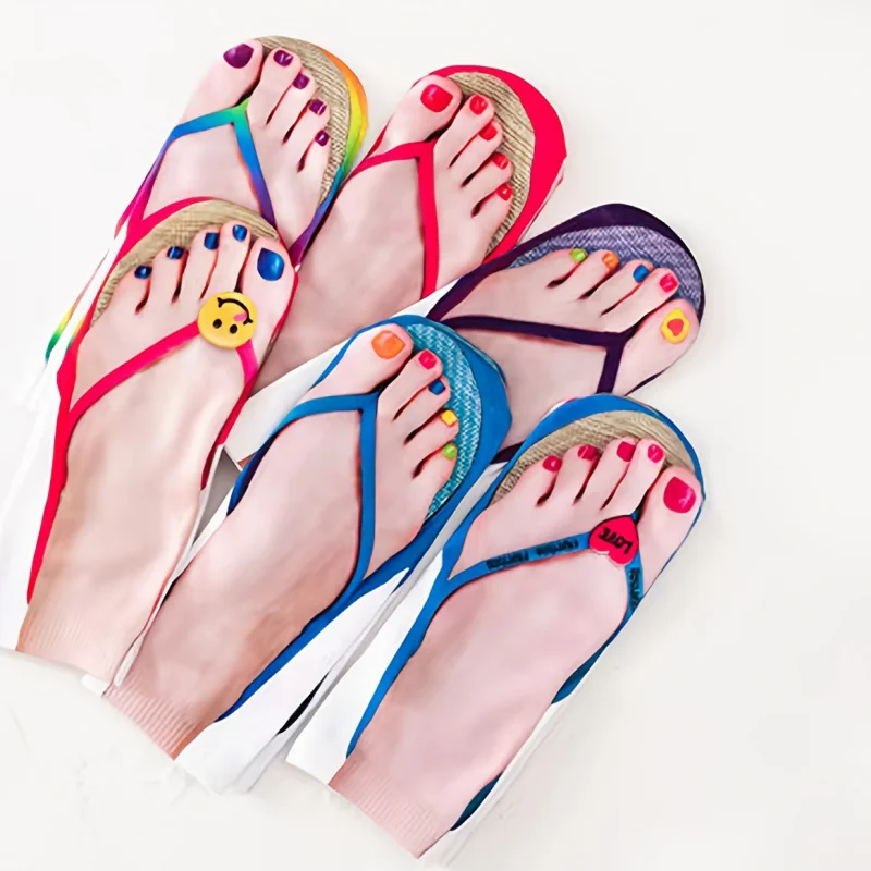 

4 пары и 6 пар женских носков с 3D принтом, тапочек с интересными креативными узорами носков