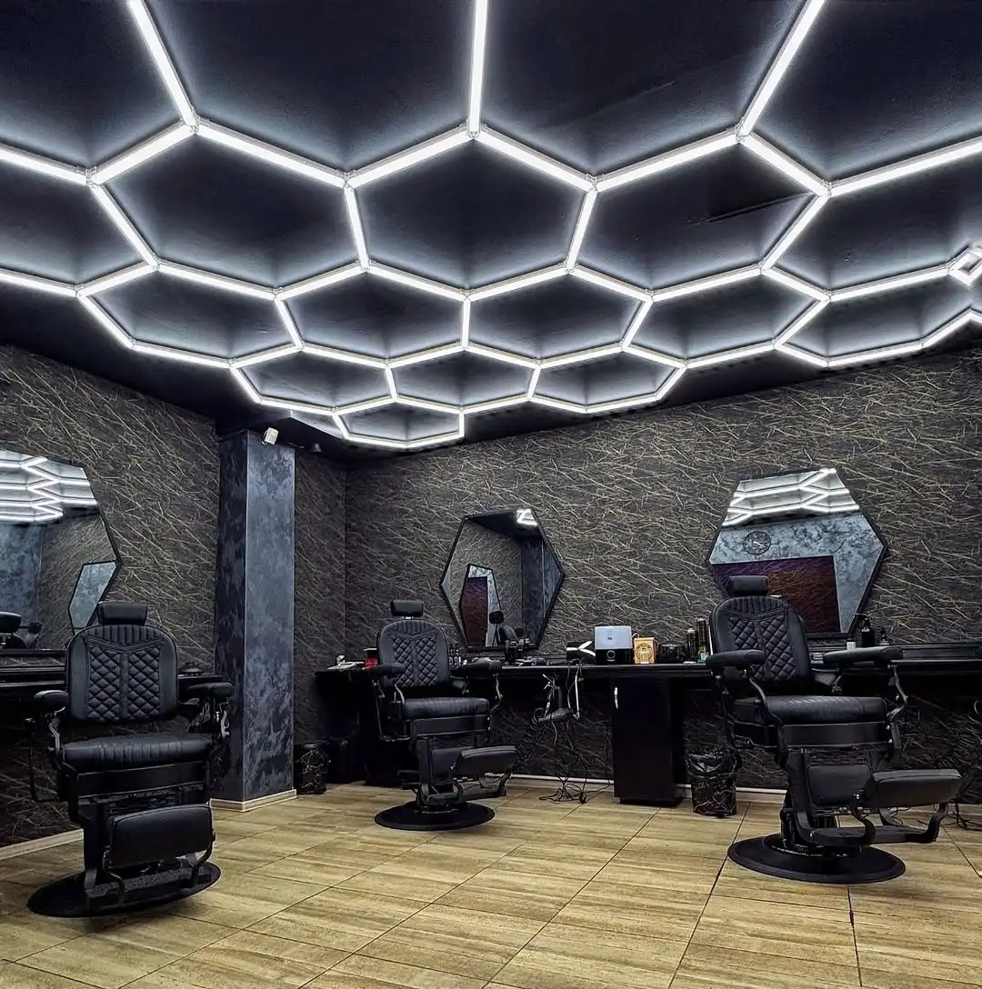 

Hexagon LED Light 110-240V Ultra Bright 6500K Honeycomb Lighting For Garage Barber Shop Workshop Ceiling Fixture