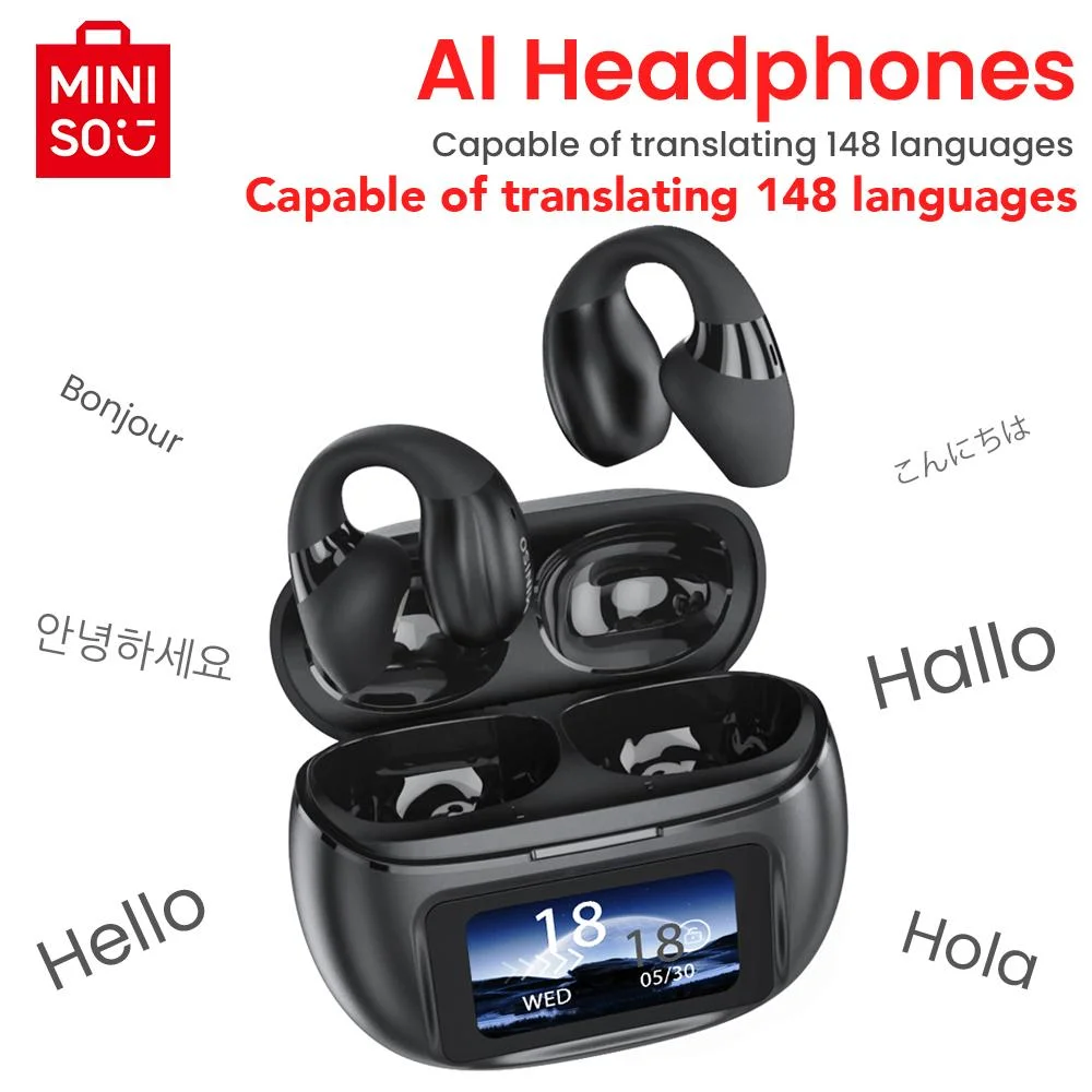 Translator Earphone MINISO X29  Bluetooth Translation Wireless Headphones Button Control Noise Reduction Earhooks Headset