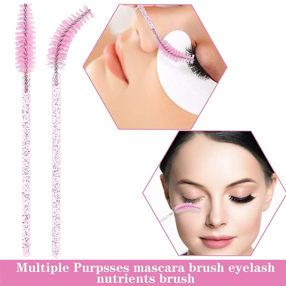 Brosse à cils en cristal, applicateur de mascara, micro pinceaux de maquillage, pinceau à barrage en cristal de poulet, extension de cils, 100 pièces