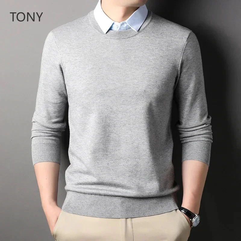 Fake Two-piece Lapel Men's Winter Sweater s Clothing Long Sleeve Sweatshirt for Designer Clothes Jackets Man