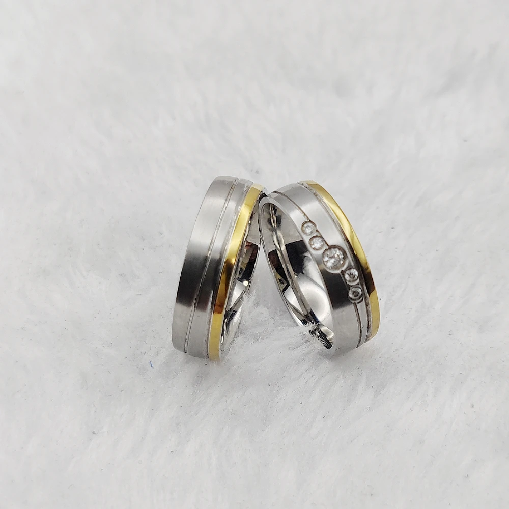 Good Quality Hypoallergenic Titanium Jewelry Proposal Ring Designer His and Hers Wedding Engagement Rings For Couples