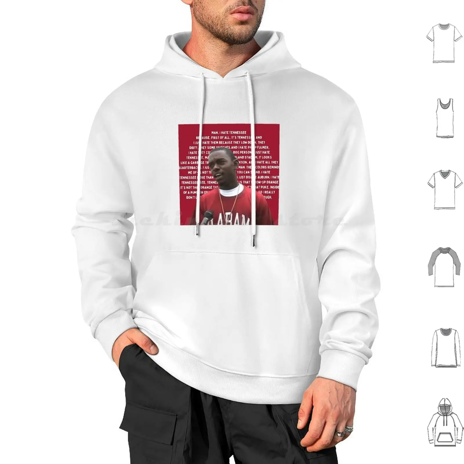Hombre I Hate Tennessee Sudaderas con capucha Manga larga Bama Roll Tide South Ua Nick Saban Fútbol Florida Georgia Sweet Home Pink