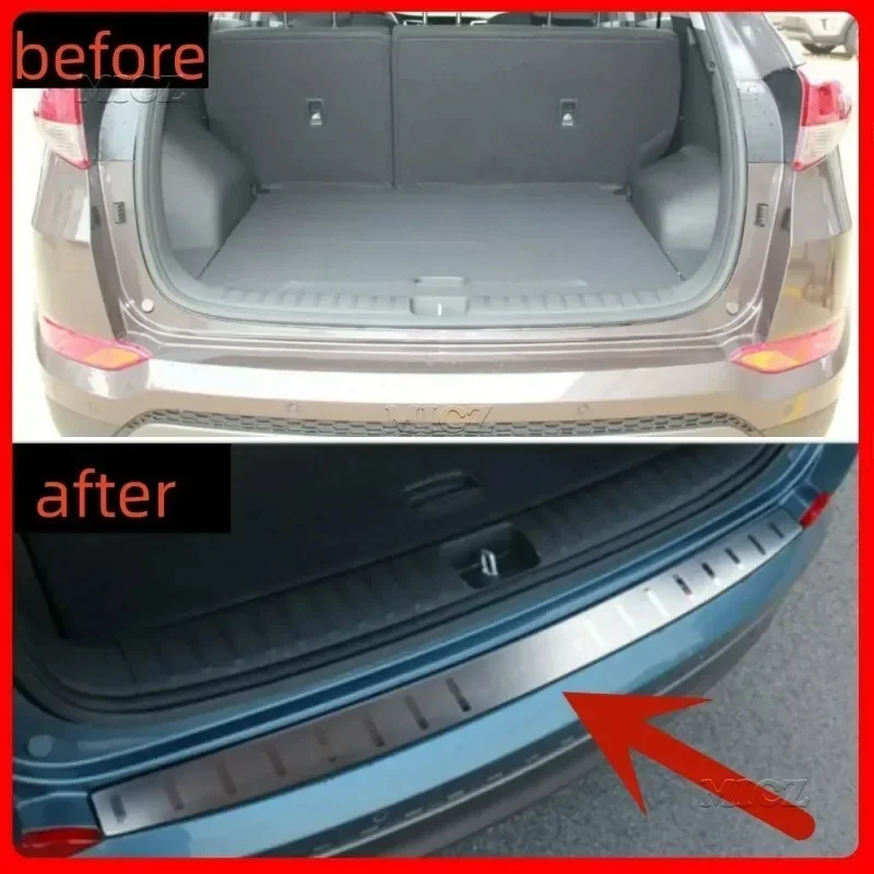 

For Hyundai Tucson 2015-2019 Ultra-thin Car Stainless Steel Rear Bumper Protector Sill Trunk Rear Guard Tread Plate Car Styling