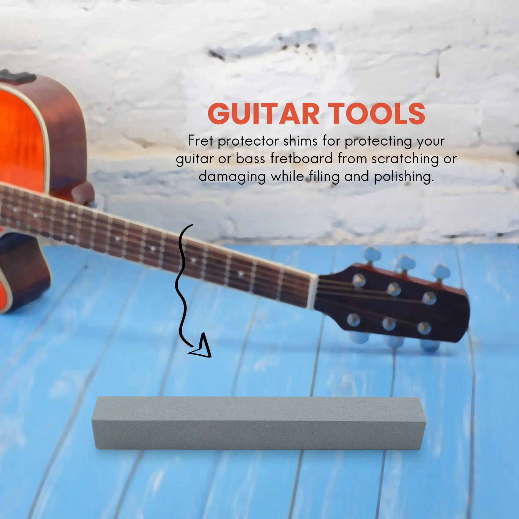 A51Q-Guitar Fret Crowning File Leveling Tool Grinding Protectors Repair Part Set Guitar Repair Tool Accessories