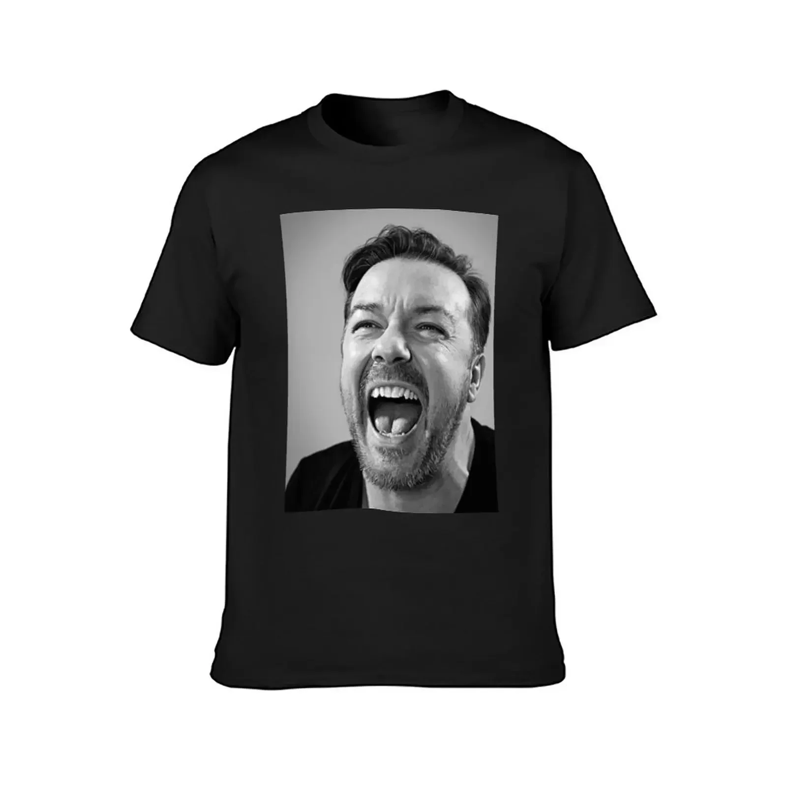 Ricky Gervais laugh T-Shirt aesthetic clothes tees fitted t shirts for men