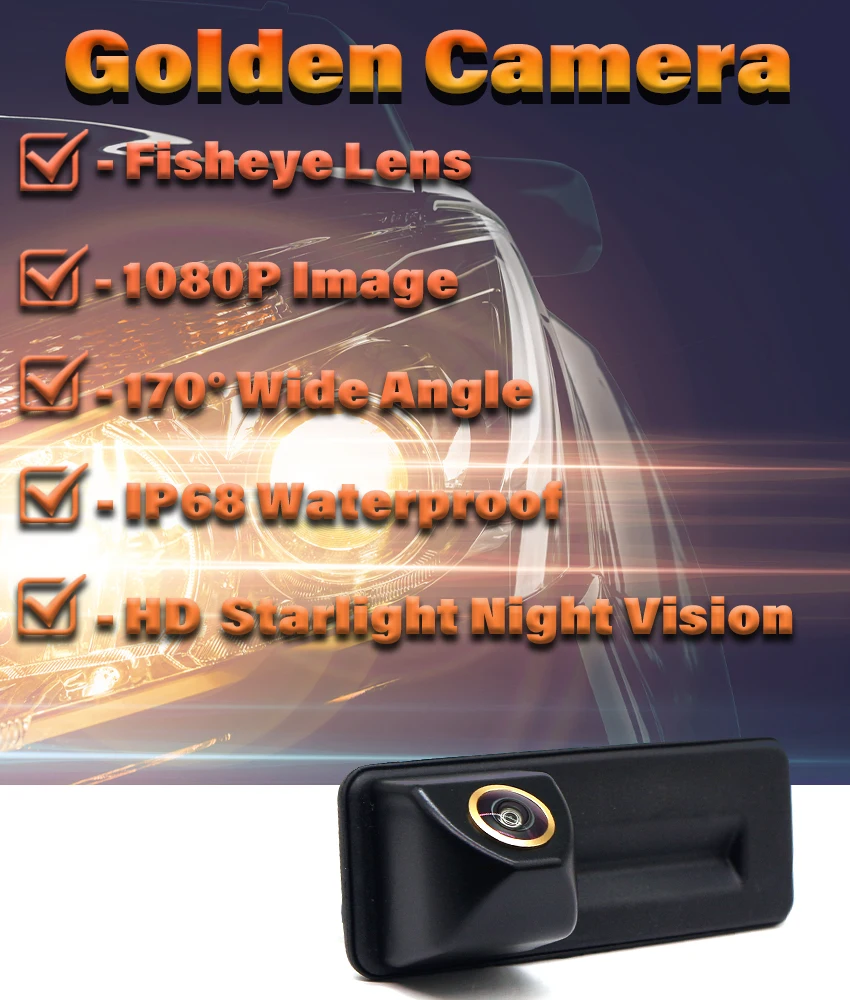 Description Picture 2 of itemCCD HD AHD Fisheye Rear View Camera For Skoda Rapid MK1 2012 2013 2014 2015 2016 Car Trunk Handle Camera Reverse Parking Monitor