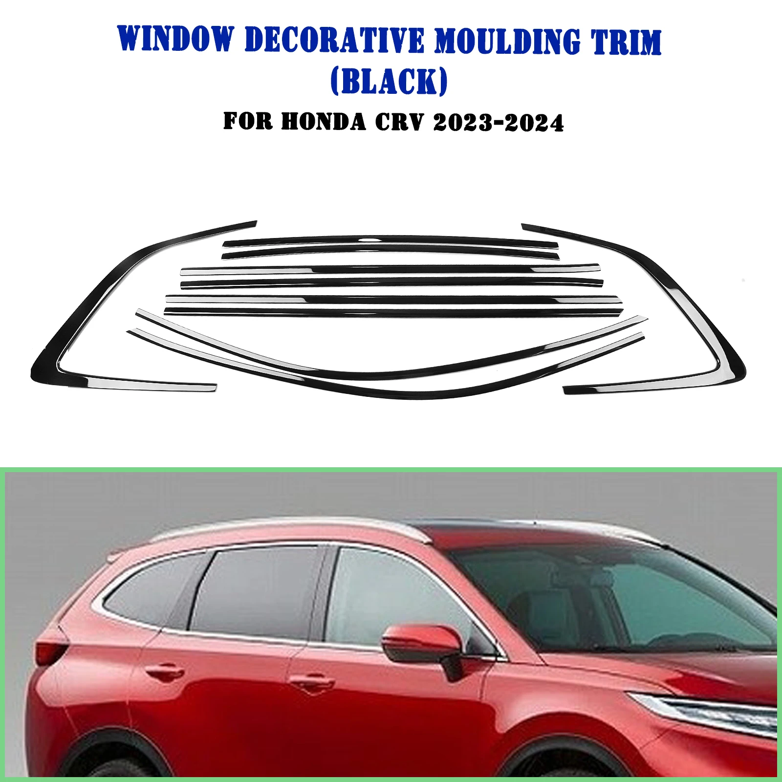 For Honda CRV CR-V 2023-2024 Exterior Window Trim Strip Titanium Black Door Waterproof Seal Shade Moulding Decorative