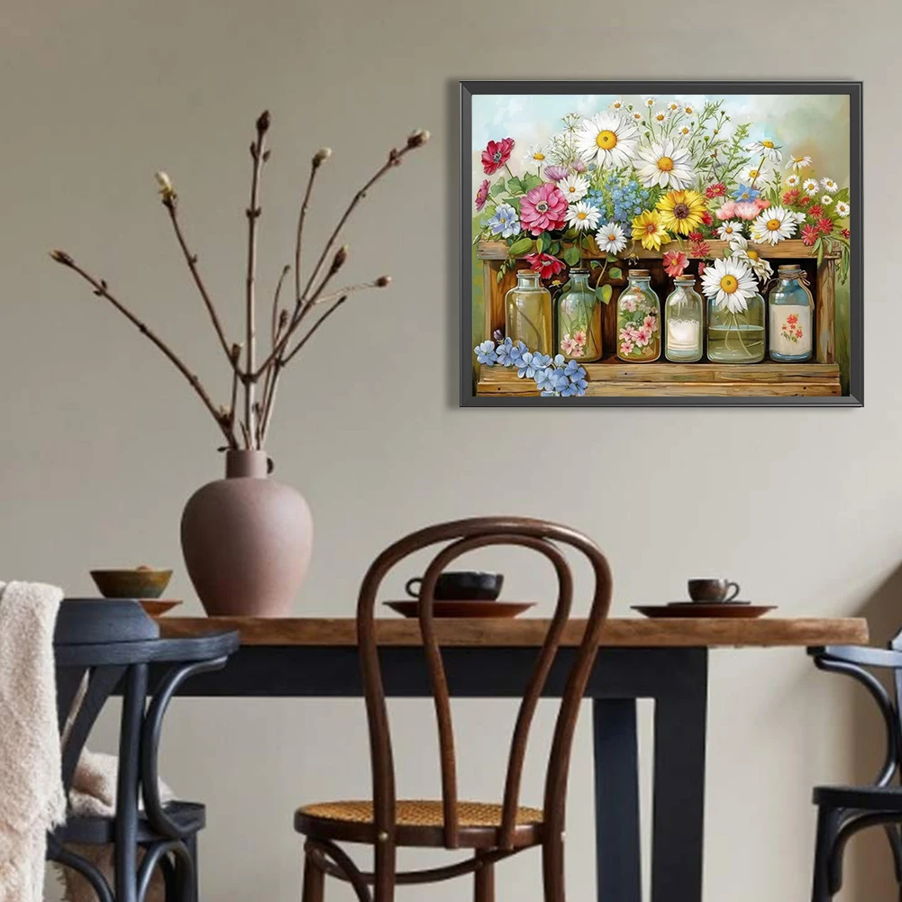 

Paint By Numbers Kit On Canvas DIY Oil Art Flower Picture Home Wall Decor50x40cm
