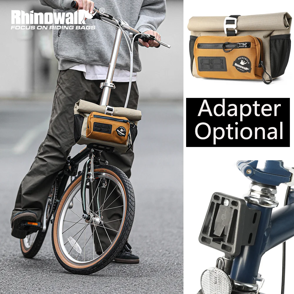 

Rhinowalk Bike Handlebar Bag Set With Adapter Carrier Block Cycling Quick Release Urban Basket Storage Bag For Brompton Dahon