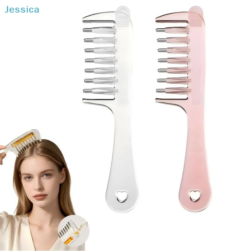 〔S〕Essential Oil Applicator Massage Comb With Built-In Liquid Reservoir Metal Teeth For Home Salon Hair Care And Grooming Tool