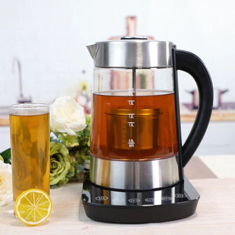 

6 Preset Temperature 1.7L Digital Glass Electric Kettle with Removable stainless steel tea infuser