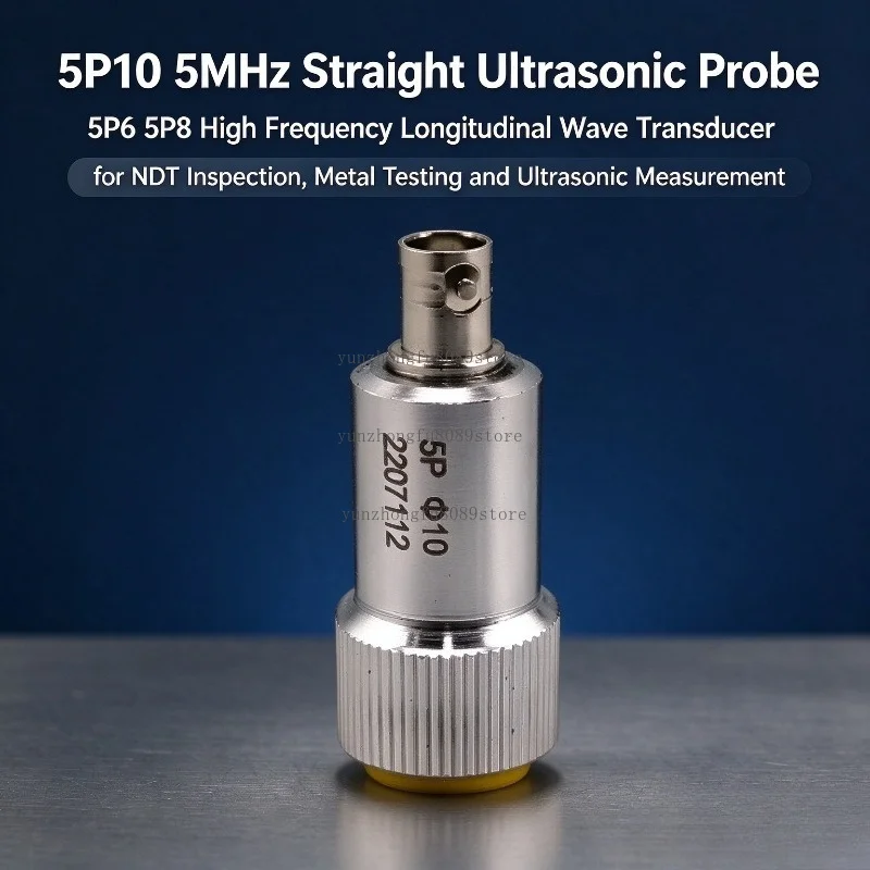 5P10 5MHz Straight Ultrasonic Flaw Detector Probe, 5P6 5P8 High Frequency Longitudinal Wave Transducer