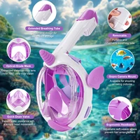 Unicornio submarinismo snorkel cara completa niños máscara de natación manguera de respiración individual seguro impermeable antivaho desgaste comodidad