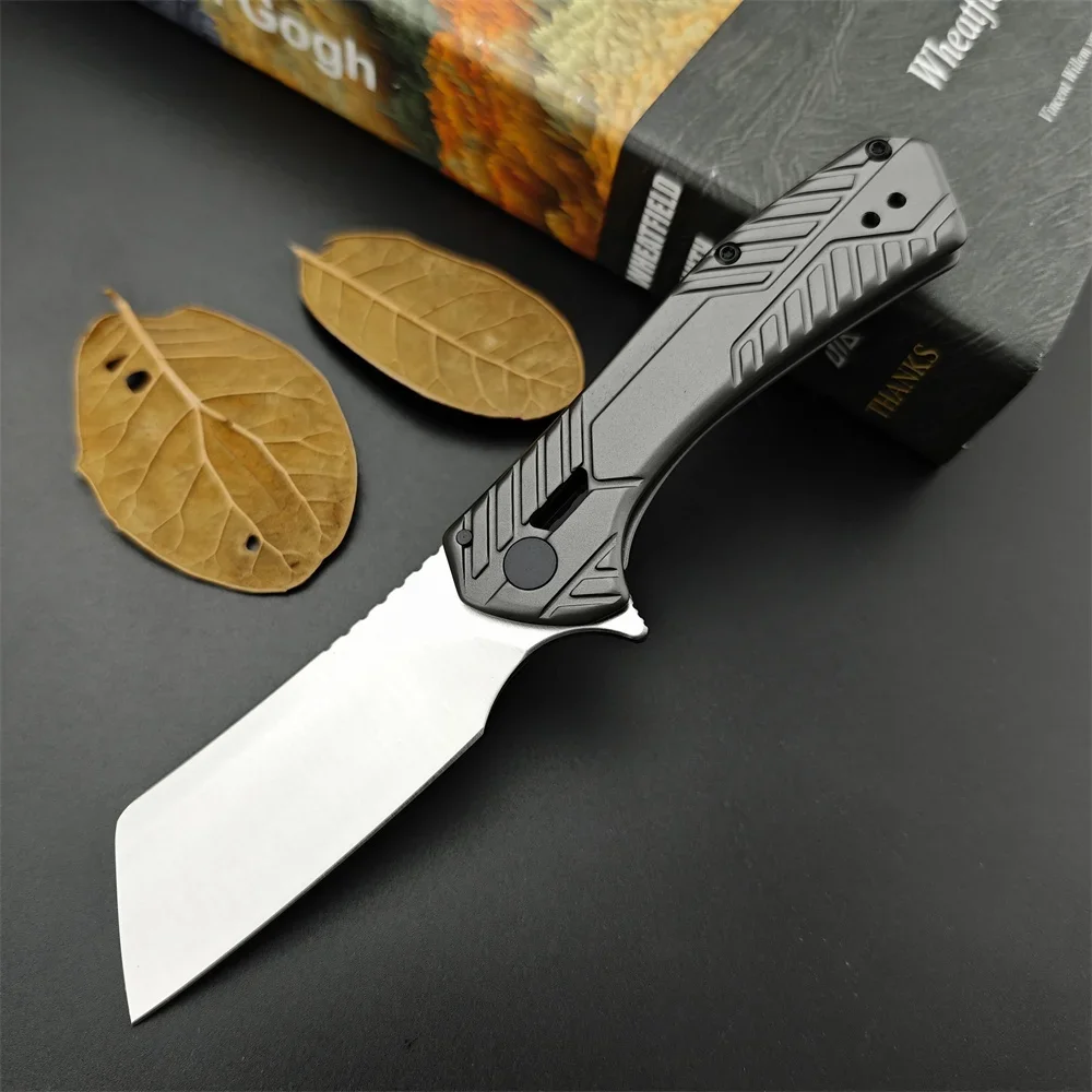 

Карманный нож 3445, статический складной нож KVT Flipper, 2,8 дюйма, атласный нож D2, лезвие 420, стальная ручка, тактические ножи, режущий инструмент EDC