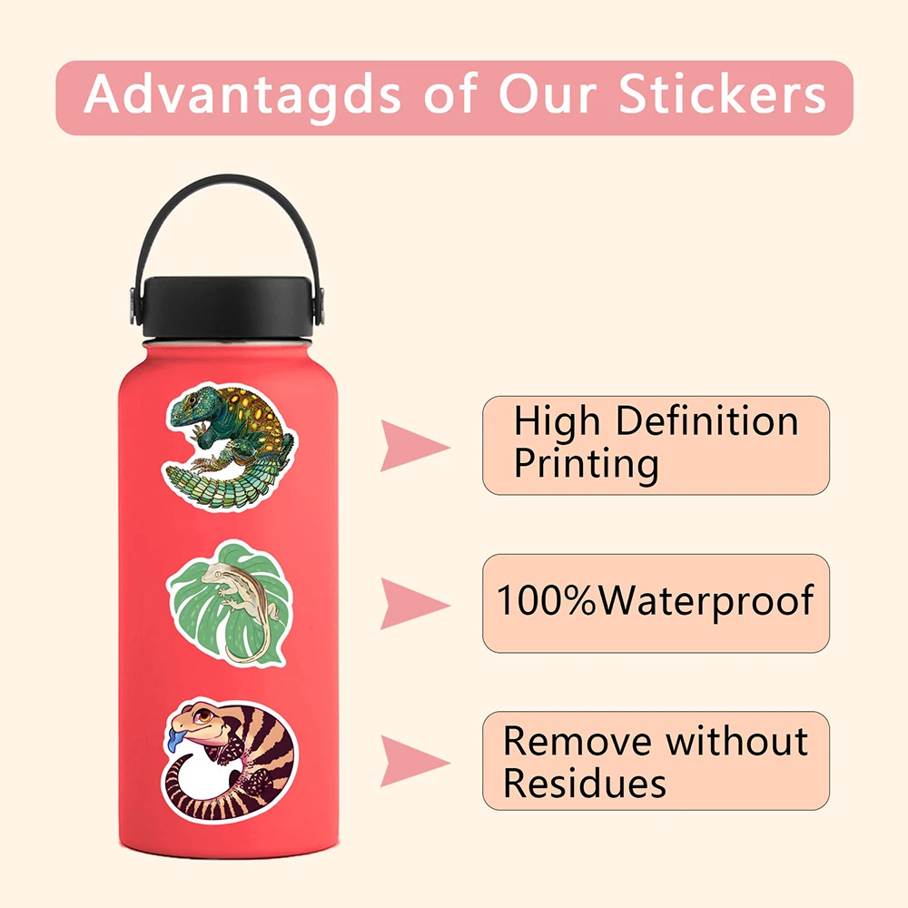 10/30/50/110PCS Cool Hagedis Stickers Reptielen Grappige Dieren Decals Graffiti Kinderen Speelgoed DIY laptop Bagage Telefoon Koelkast Koffer