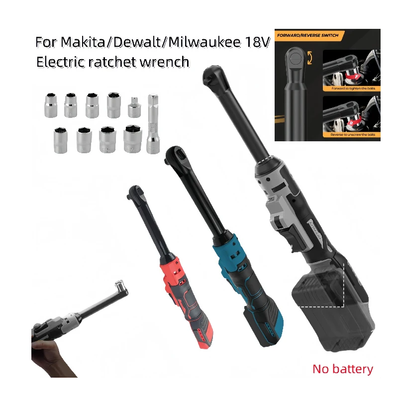 マキタ-デウォルト-ミルウォーキー18vバッテリー対応、高品質6インチ延長コードレスラチェットレンチ、インパクト除去ネジナット用電動工具