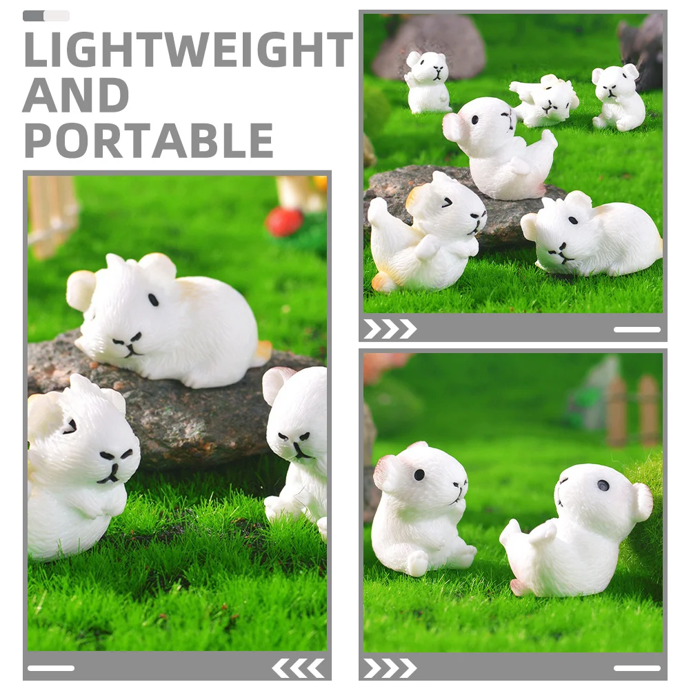 6 stks Micro Landschap Cavia Decoraties Miniatuur Hars Voor Tuin Buiten Bureau Bloempot Landschapsarchitectuur Ornament Stress Relief