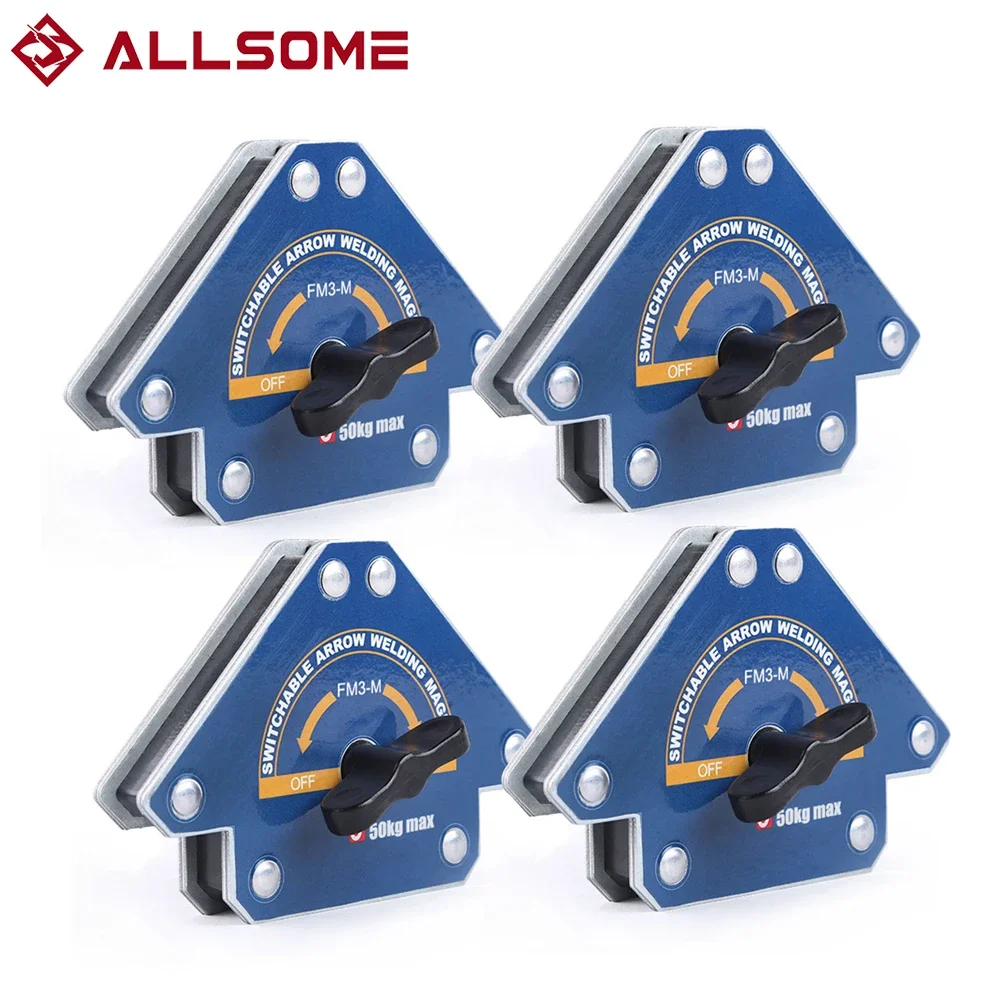 

Allsome Magnetic Welding Fixer Holders With Switch Multi-angle 45°,90°, 135° Neodymium Magnet Holding Auxiliary Locator Tool