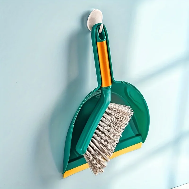 Compact Desktop Broom & Dustpan Set, Durable Plastic Brush Shovel For Household Cleaning, Easy To Store And Daily Use