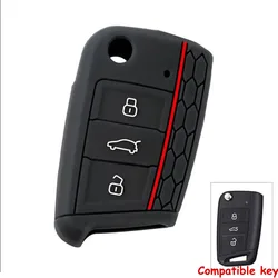 For VOLKSWAGEN VW Golf 7 MK7 VII Tiguan MK2 Polo Skoda Octavia A7 Kodiaq Seat Ateca Leon Silicone Remote Car Key Case Cover