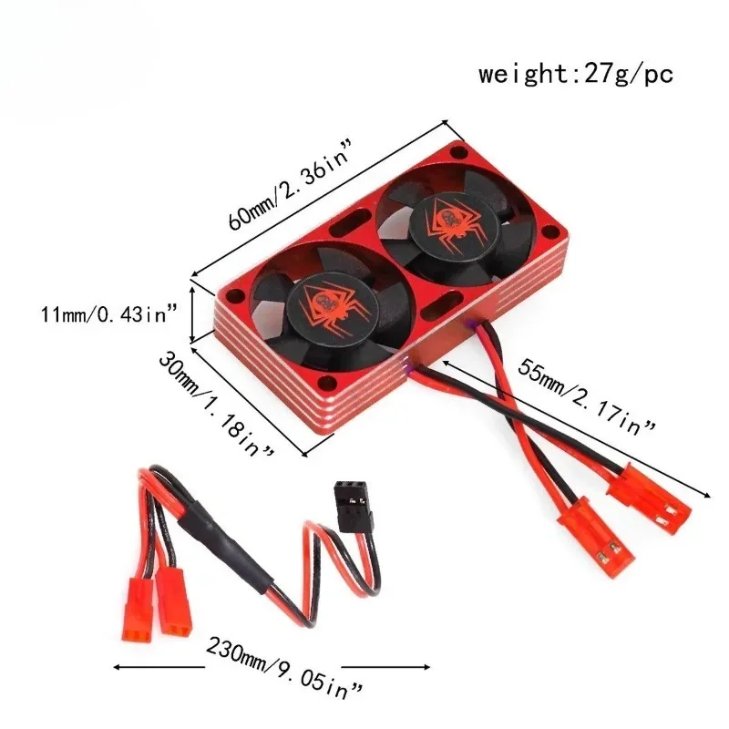 

RC Motor ESC High Speed Cooling Fan DIY Kit Cooling 21534 RPM for TRX4 TRX6 TRX UDR 85086-4 ARRMA Mojave EXB Axial 1/10 1/8 1/5