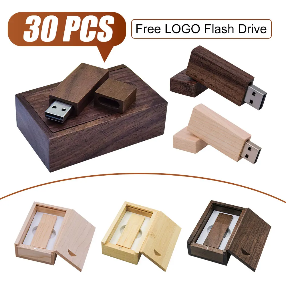 

30 шт. USB 2.0 фотография логотип клиента деревянный USB + подарочная коробка USB флэш-накопитель деревянный флэш-накопитель 8 ГБ 16 ГБ 32 ГБ 64 ГБ свадебные подарки