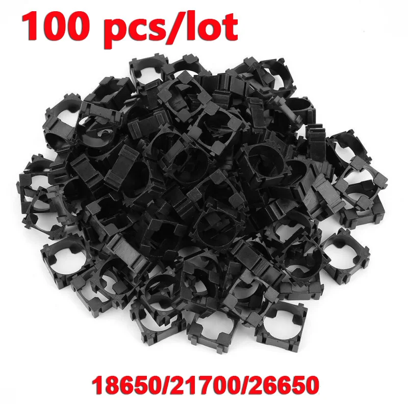 

100pcs/lot 1P Battery Holder for 18650/26650 Battery Cylindrical Plastic Battery Pack Retaining Battery Case Holder