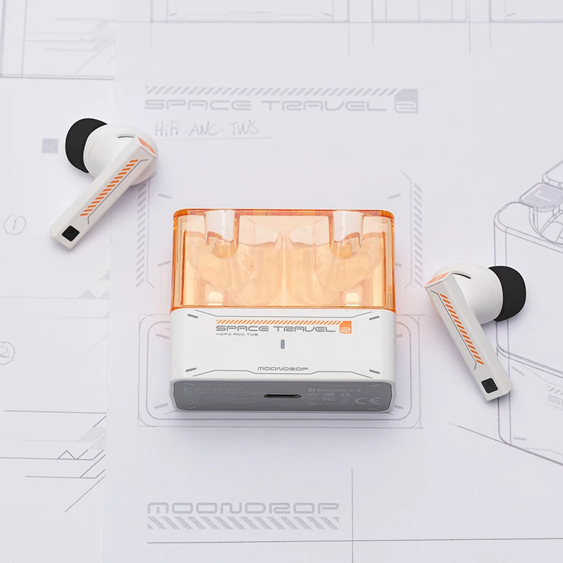 Наушники MOONDROP Space Travel 2, Hi-Fi, беспроводная TWS с шумоподавлением, Bluetooth 6,0 ANC, игровой режим с низкой задержкой, игровая гарнитура SBC/AAC