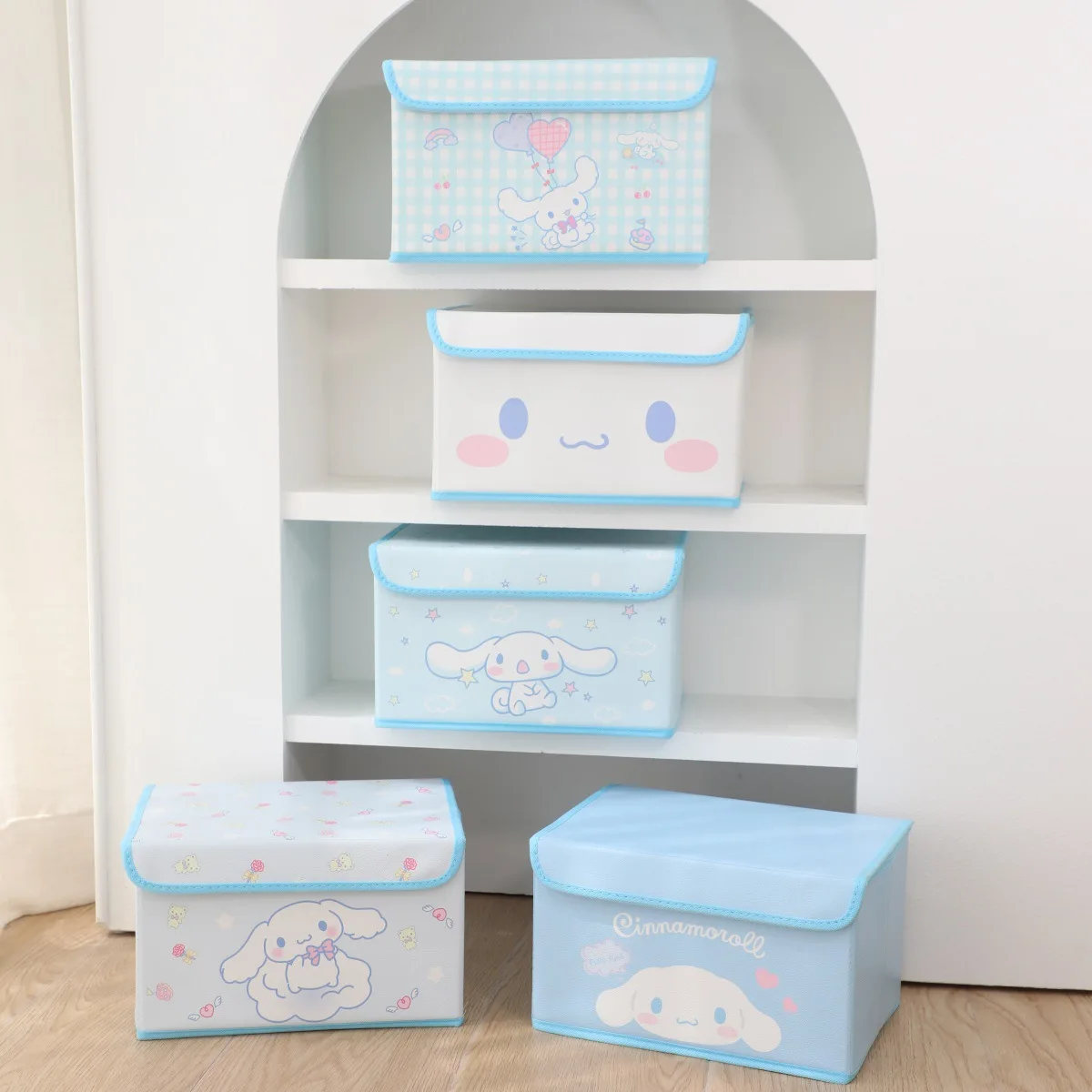 

Sanrio Kawaii Cinnamoroll Desktop Storage Box Girl Heart Cartoon Cute Anime Student Dormitory Sundry Storage Box Folded Kid Gift