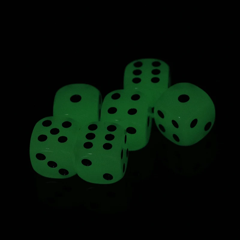 6Pcs 16Mm Luminous Dice Rounded Corner Drinking Glowing Dice Entertainment Acc