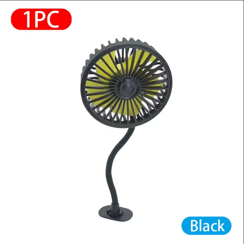 5V Portable Car Cooling Fan USB Powered Car Fan Multi-Angle Rotatable Suction Cup Dashboard Cooling Fan For Car Truck SUV RV ﻿