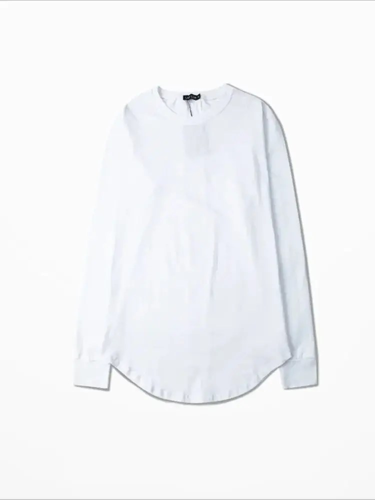 MRMT 2026 Nowa męska koszulka z długim rękawem, z zaokrąglonym dołem, w stylu high street, jednokolorowa, bazowa koszulka męska, topy i t-shirty hip-hopowe dla mężczyzn. — zdjęcie 2