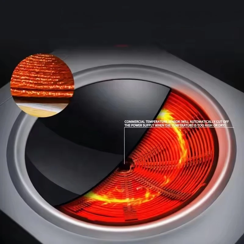 8KW Concave Design of Commercial Single Burner Electromagnetic Plate Furnace