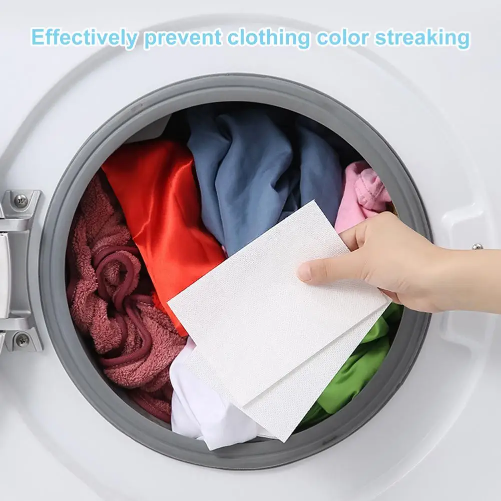 50 Pcs Laundry Sheet Concentrated Fragrance Free Maintains Original Colors Non-woven Fabric Laundry Dye Trapping Sheet For Home