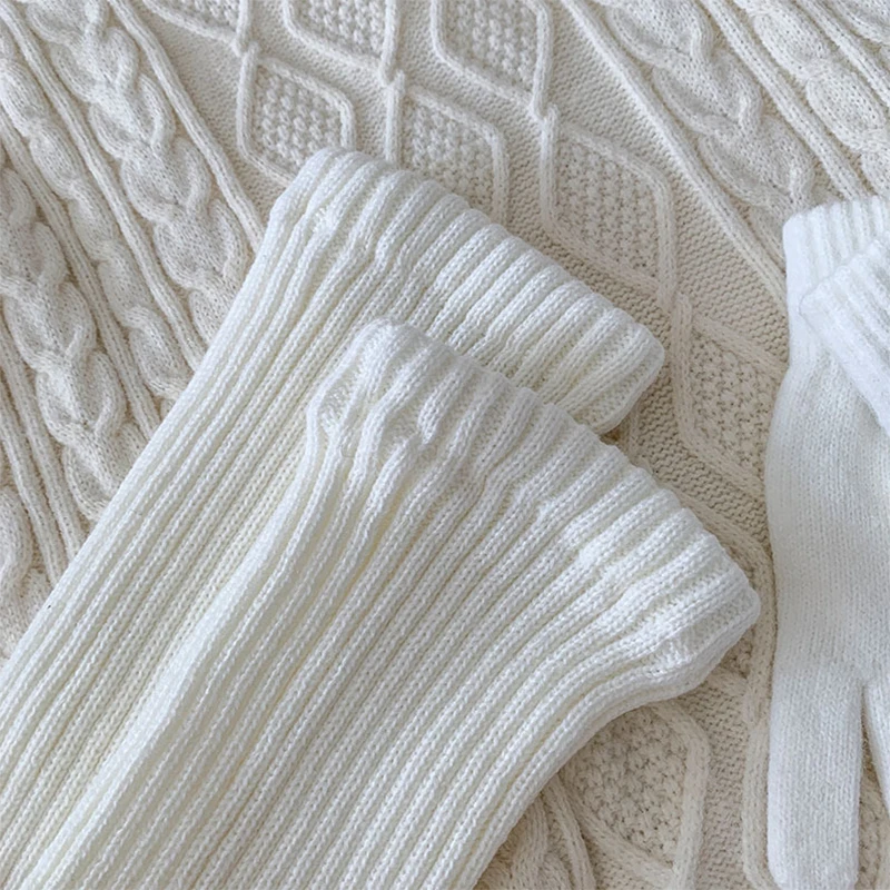 Autum Winter Lolita Style 70cm Leg Warmers Socks Female Knitted Warm Foot Cover Women Warmer Lady Crochet Heap Socks Boot Cuffs