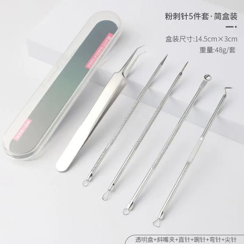 ステンレス鋼の黒ずみ除去ピンセットニキビクリップニキビ針スキンクリーニングツール美容細胞ケア用