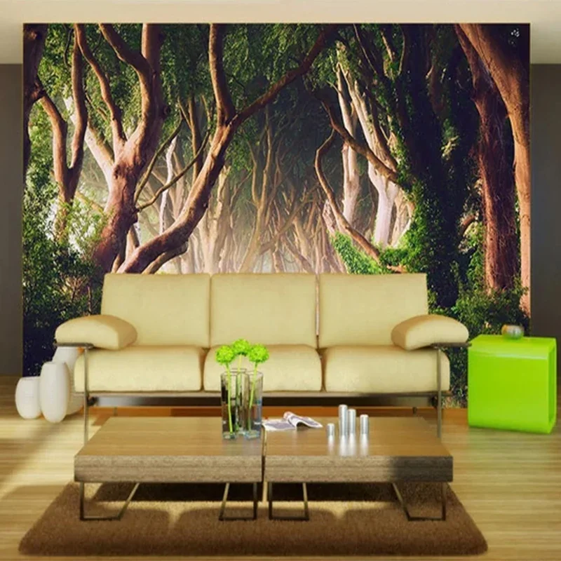 Papier Peint Photo 3D, Forêt, Nature, Paysage, Salon, TV, Canapé, Chambre à Coucher, Fond Mural, Décoration de Maison Classique