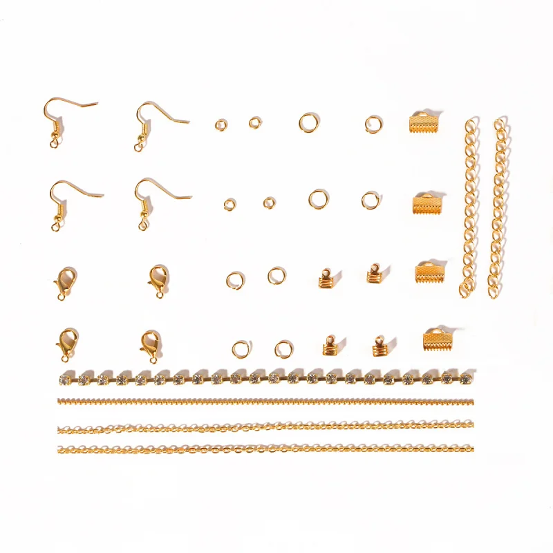 handgemaakte oorbellen stud accessoires set 12-raster enkele lus ketting clip accessoires set materiaalpakket